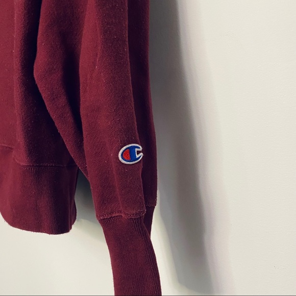 CHAMPION | BURGUNDY REVERSE WEAVE HOODIE - Picture 4 of 5
